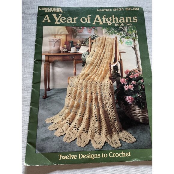 A Year Of Afghans Book Two By Leisure Arts - Picture 1 of 6